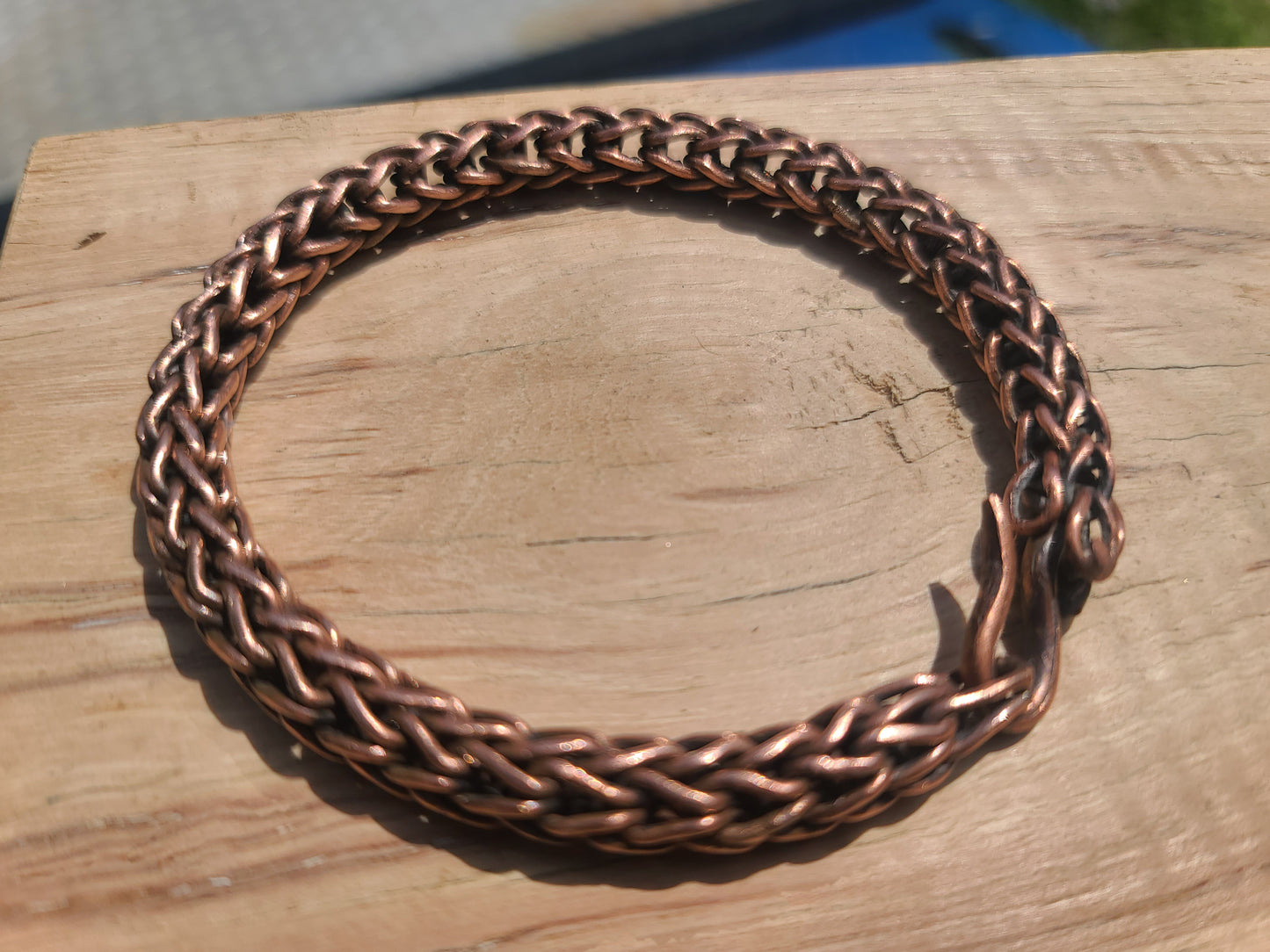 Handcrafted Pure Copper Bali Weave Bracelet – 9" / 23 cm