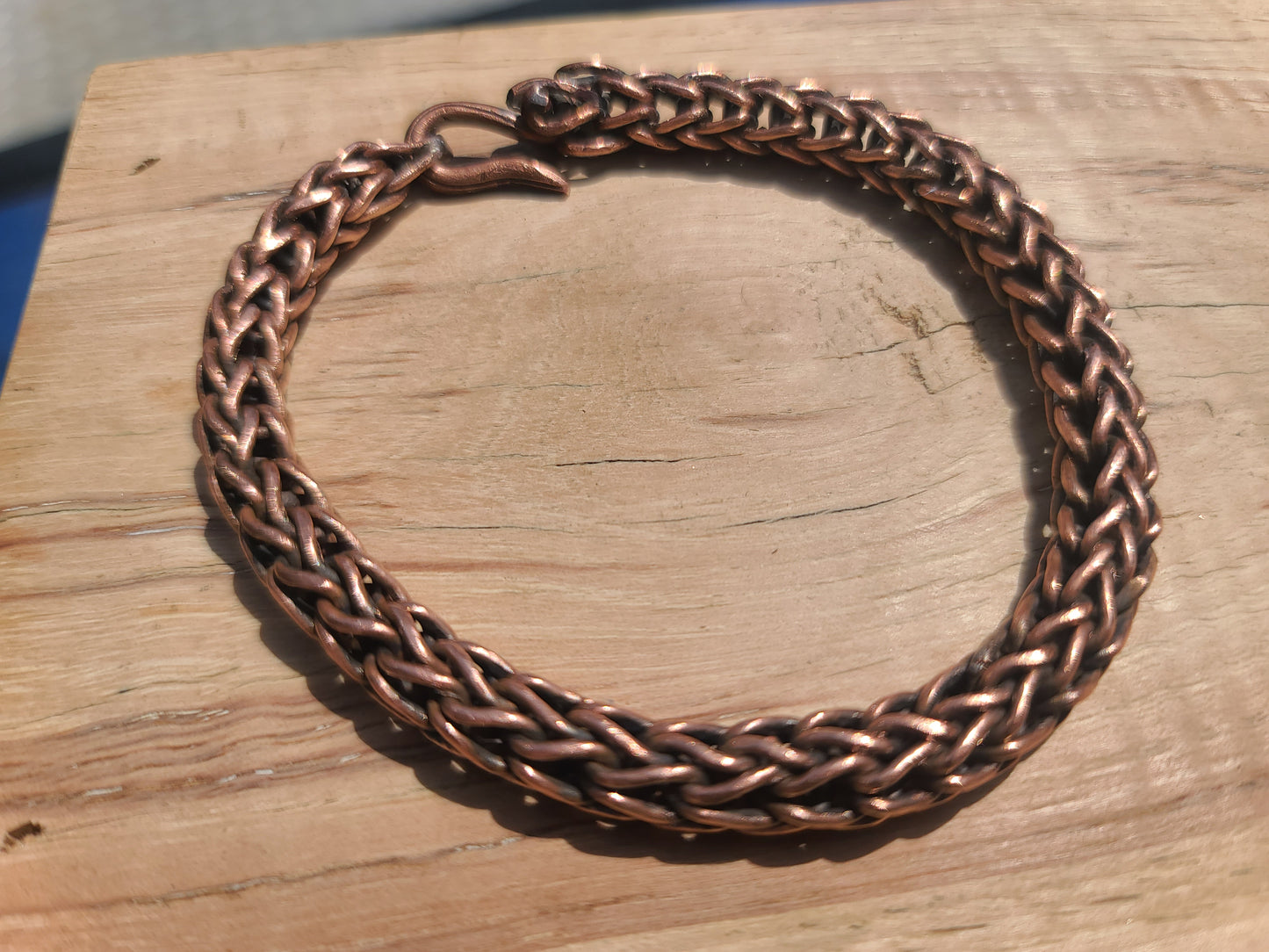 Handcrafted Pure Copper Bali Weave Bracelet – 9" / 23 cm