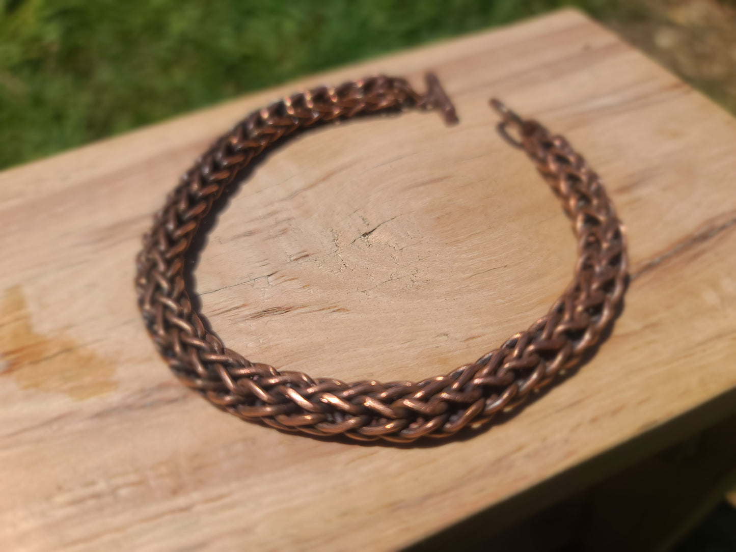 Handmade Pure Copper Bracelet – 9.5" / 24cm – Rustic Wellness Jewelry for Men