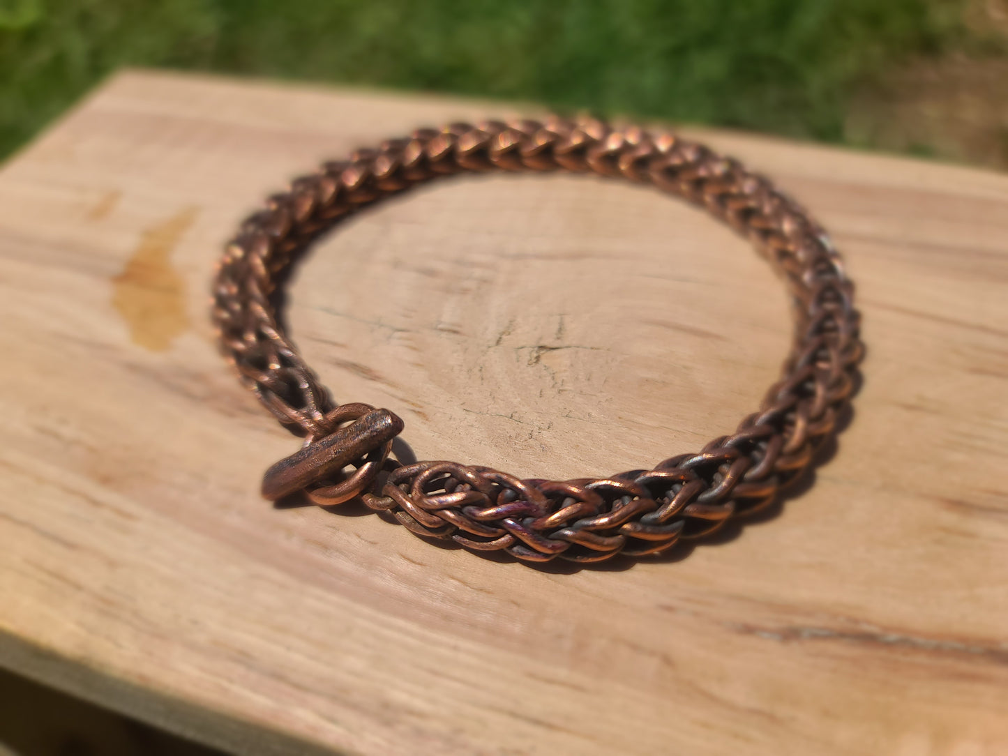 Handmade Pure Copper Bracelet – 9.5" / 24cm – Rustic Wellness Jewelry for Men