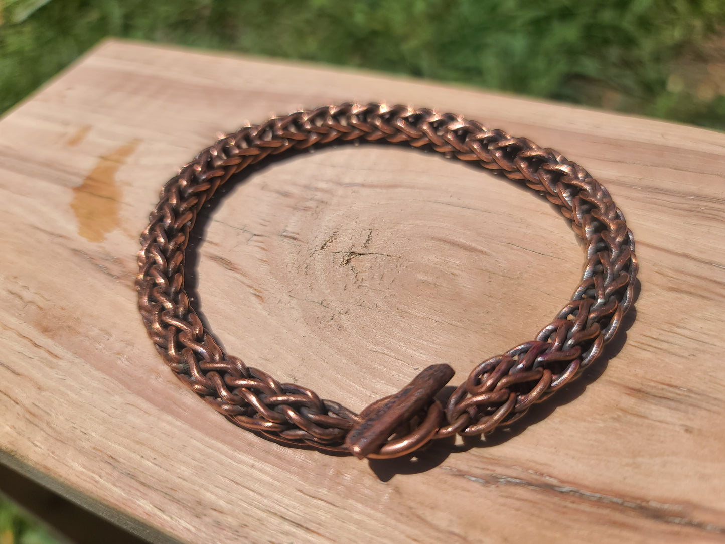 Handmade Pure Copper Bracelet – 9.5" / 24cm – Rustic Wellness Jewelry for Men