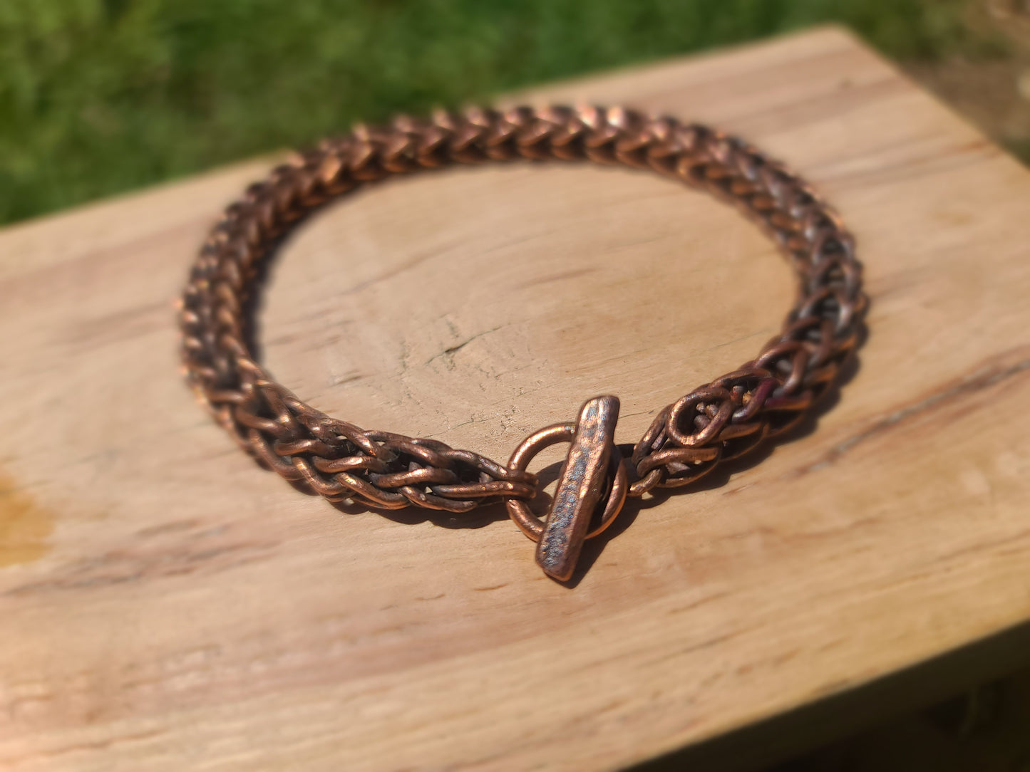 Handmade Pure Copper Bracelet – 9.5" / 24cm – Rustic Wellness Jewelry for Men
